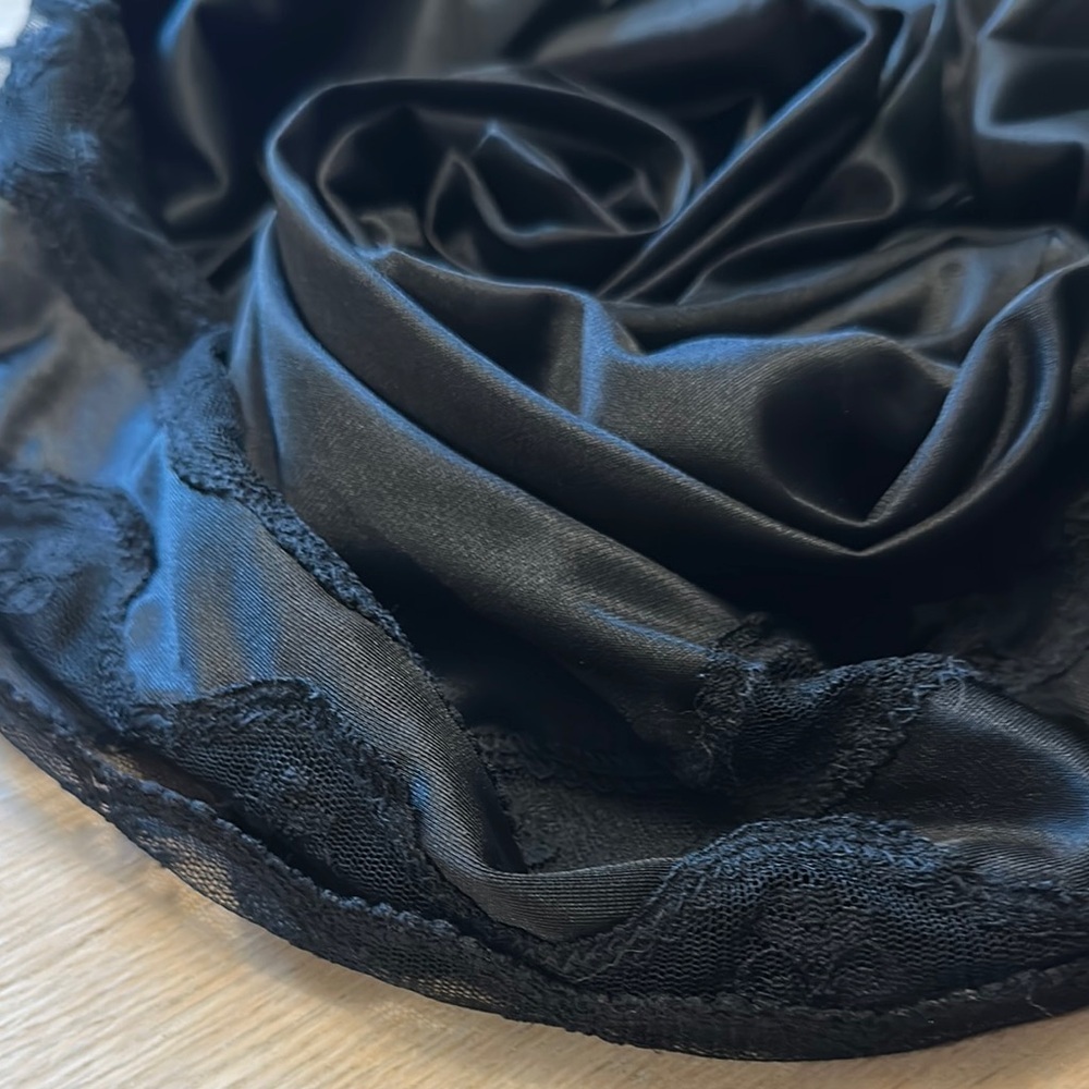 REITMAN’S | Vintage Sexy Black Satin Rayon Half Slip with Lace Details - Picture 11 of 16
